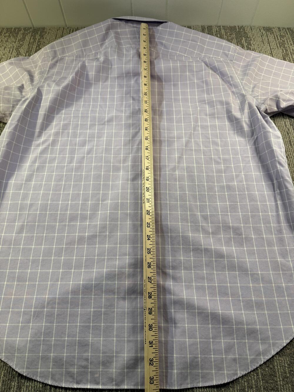 Charles Tyrwhitt Dress Shirt Mens 18 34/35 Purple Check Classic Fit Non Iron LS - Picture 4 of 12
